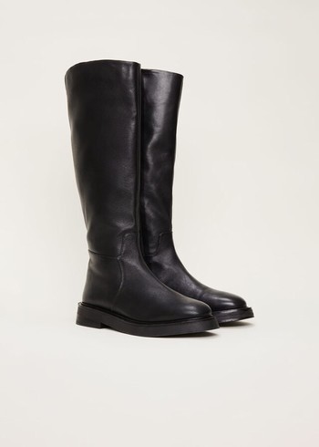 Phase Eight Flat Knee High Boots Black Australia | HX2764159